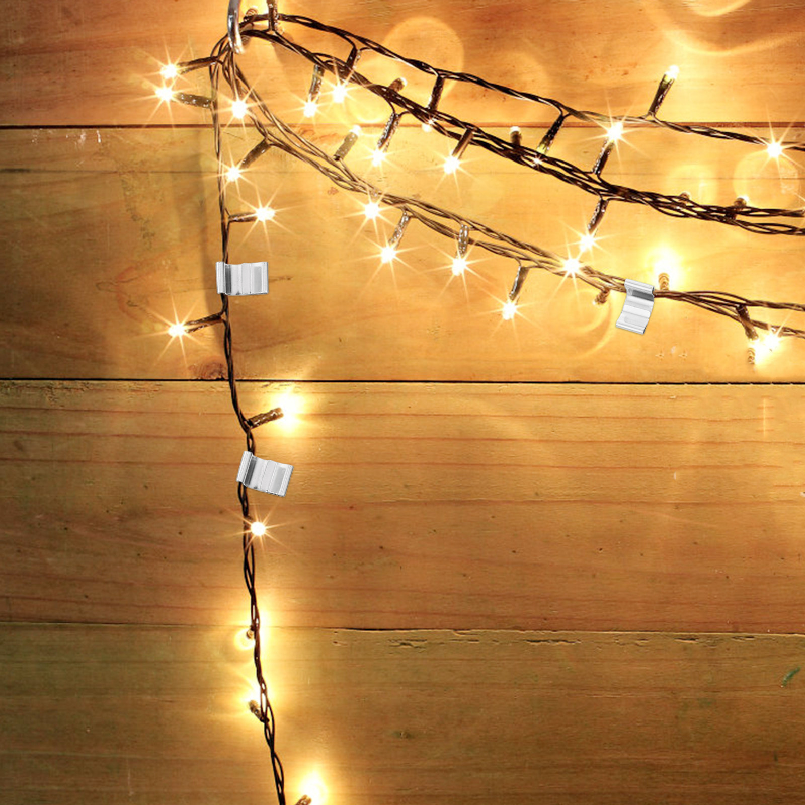 Christmas Lights Outdoor - 100 stuks roestbestendige metalen goot-lichtclips, veilige