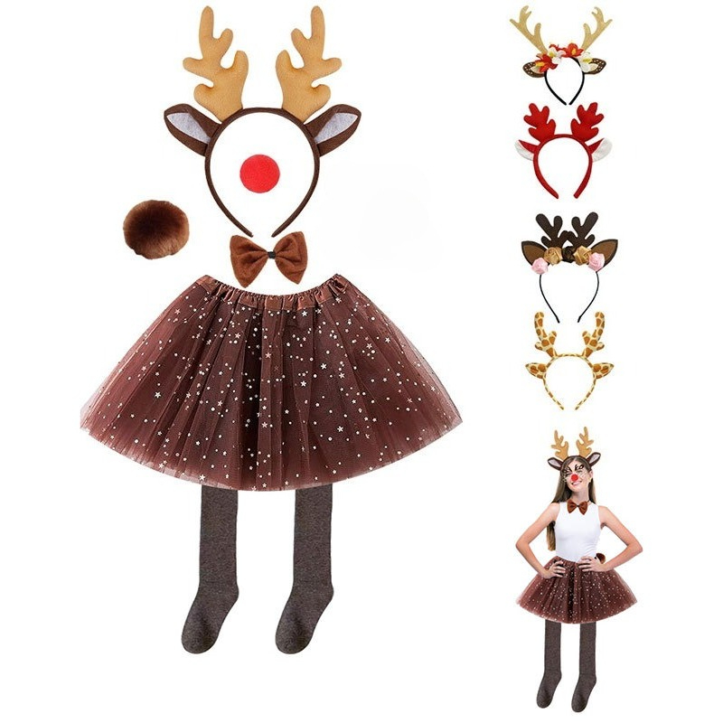 Rendierkostuum Set Tutu Rok me - Reindeer Antlers Headband recensie en prijs
