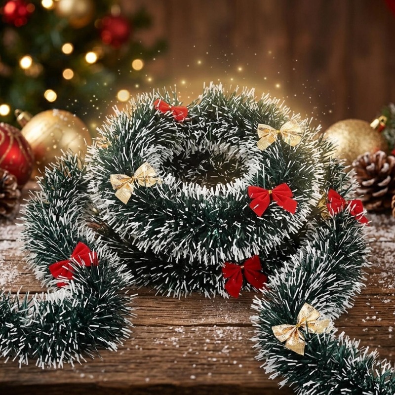 20/2m Kerstgirlande met strikk - Tinsel Garland Decoration recensie en prijs
